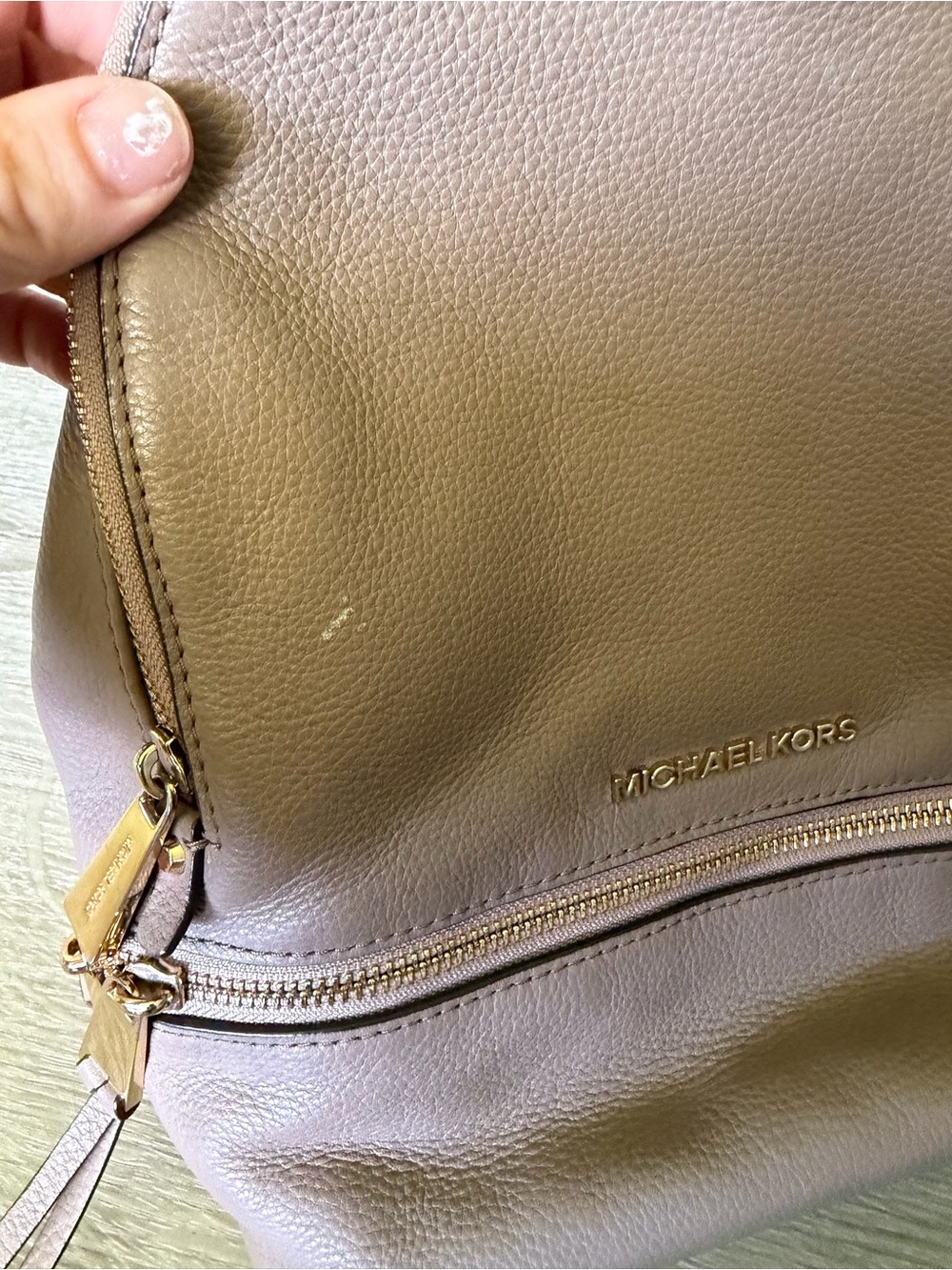 MICHAEL KORS Pebbled Leather Backpack in Taupe - Picture 2 of 8